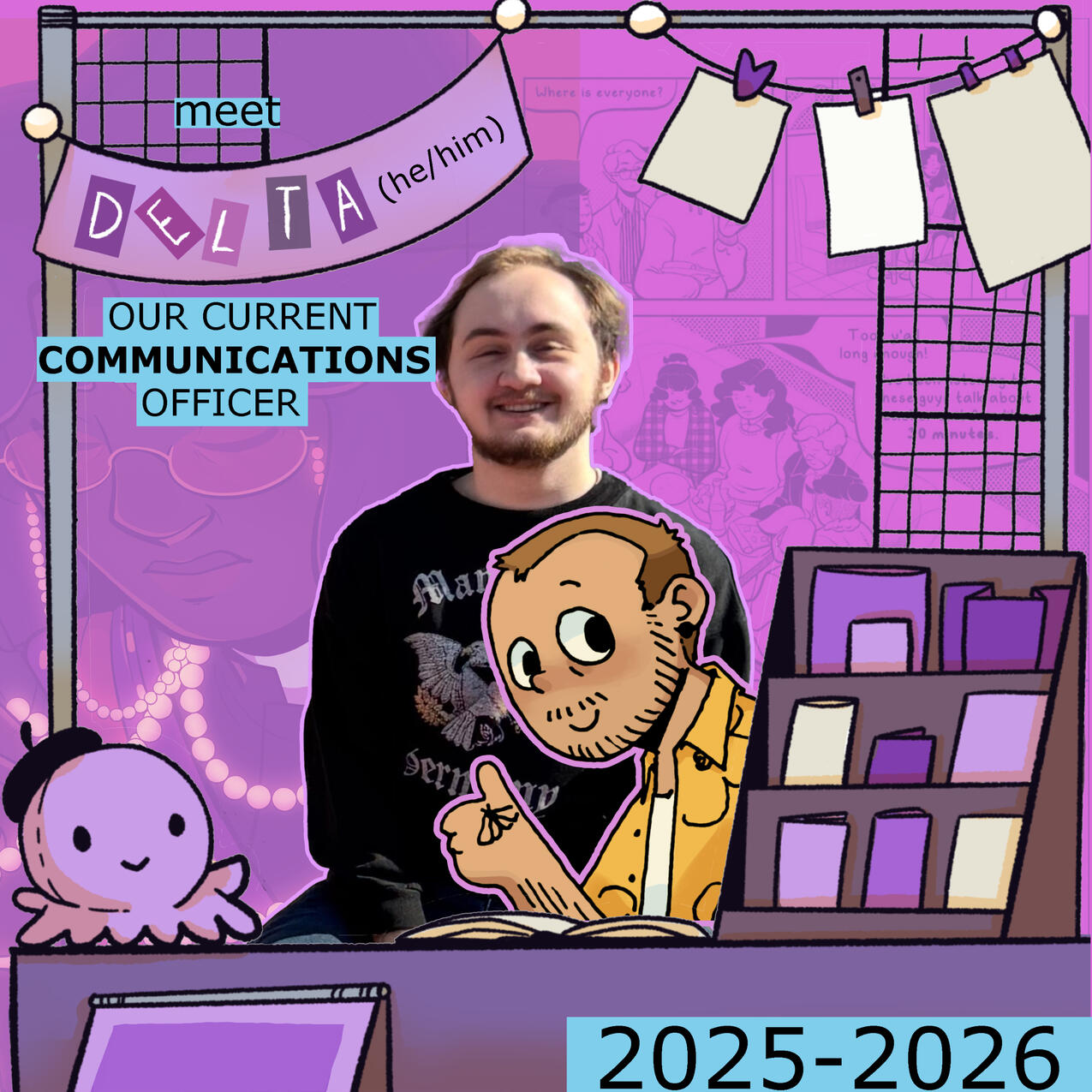 Delta Boyer; he/him Communications, BFA Comics 2027