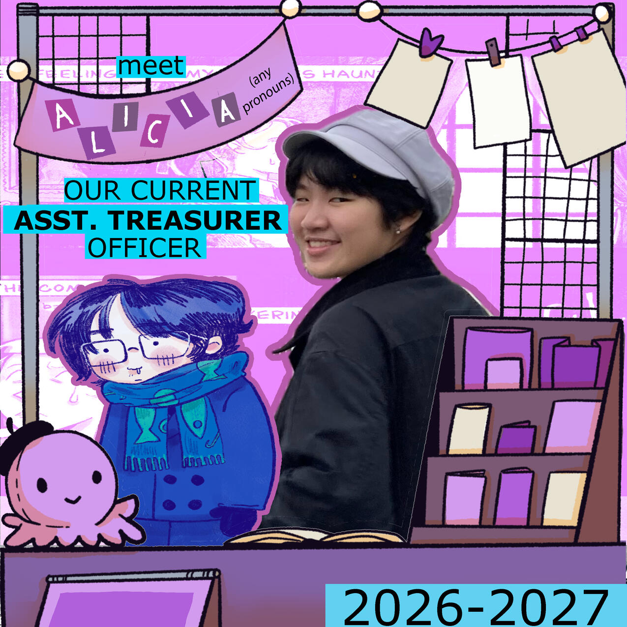 Alicia Zhang; Any Pronouns Asst.Treasurer, Illustration '29