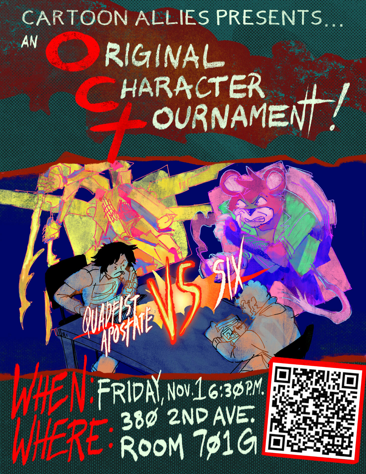 Good morning gamers… …and congratulations on finishing the school year! We will not be holding a regular meeting this Friday— instead, we will be hosting our school’s own comic convention, Fresh Meat! Fresh Meat will be taking place from 6-9 PM in the St